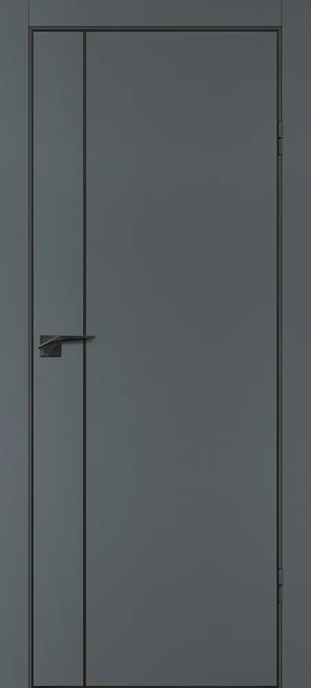 Фото Межкомнатная дверь П-21 кромка АБС черная c 4-х ст. Графит матовый